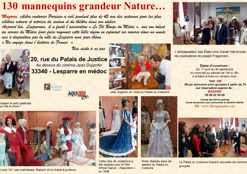 Musée du costume - Mazarin Mercredi 14 mars 2018, M. Daniel Edouard Hall, Consul des Etats Unis à Bordeaux a été reçu au palais du costume Mazarin par son créateur M. Joseh Fragoméni.