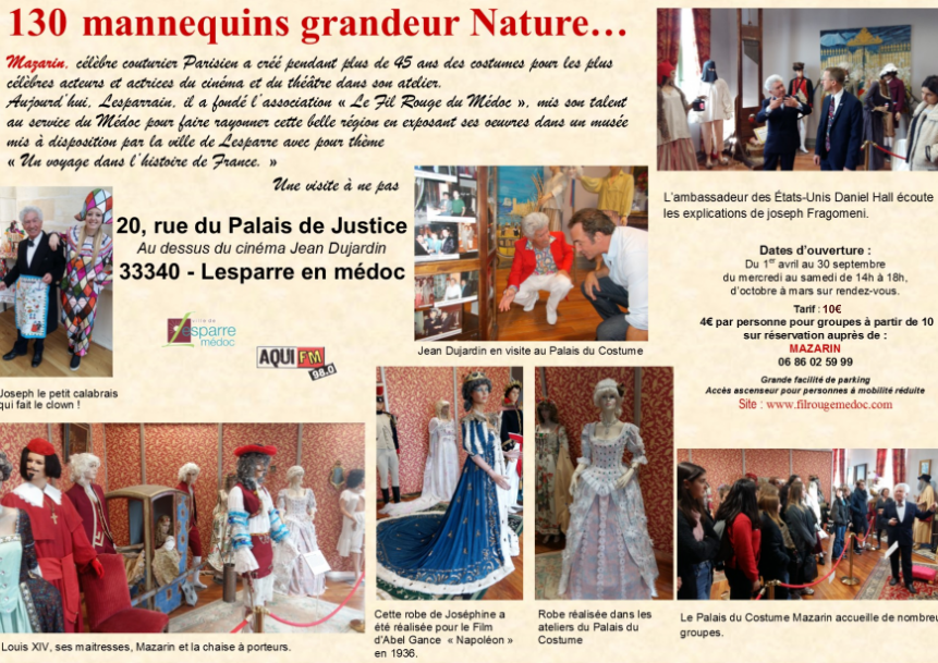 Muse du costume - Mazarin Mercredi 14 mars 2018, M. Daniel Edouard Hall, Consul des Etats Unis  Bordeaux a t reu au palais du costume Mazarin par son crateur M. Joseh Fragomni.